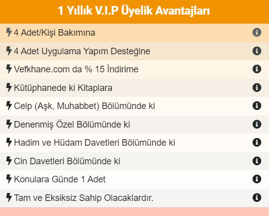 1 Yıllık  VIP Üyelik